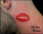 Lips Tattoo On Neck - Alicesuryadi tattoo